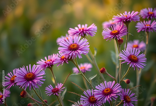 Purple aster flowers bloomi...