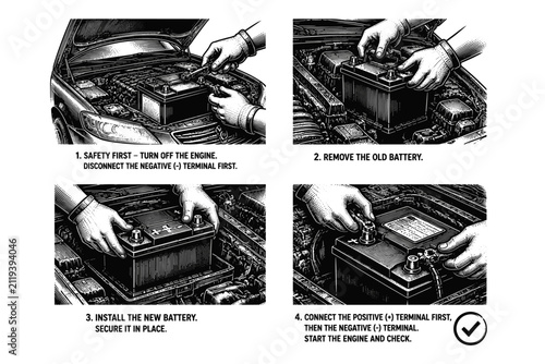 Foto Step-by-step guide to replacing a car battery with clear instructions