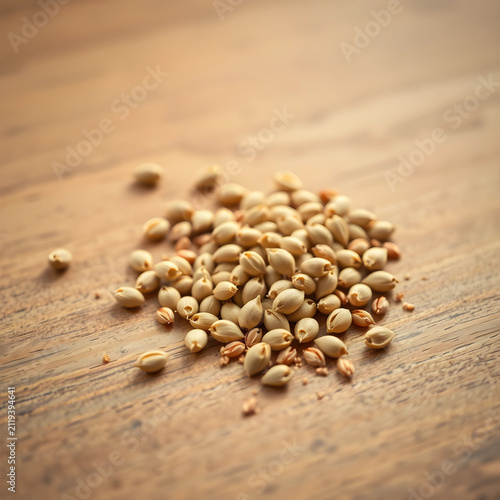 Pile of millet seeds on a r...
