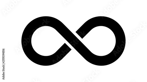 Canvas Print Black Infinity Symbol on White Background