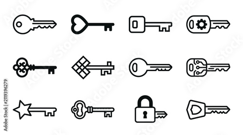 Canvastavla Collection of various old keys.