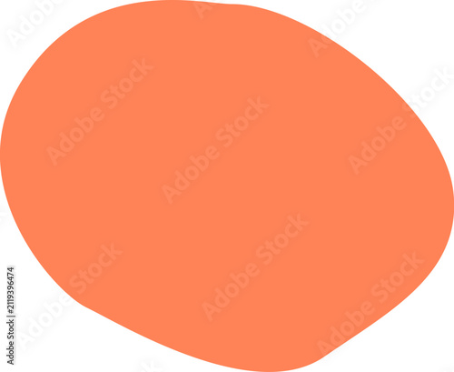 Minimalist organic orange blob shape asset isolated on transparent background
