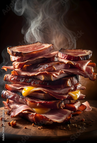 Steaming hot breakfast sand...