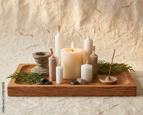 candles light stones aroma