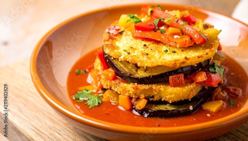 Mallorcan Tumbet Vegetable Bake Close Up Shot
