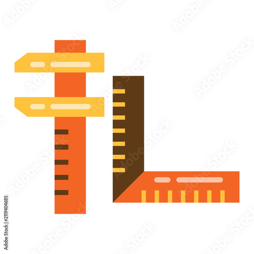 Carpenter Square and ruler icon design