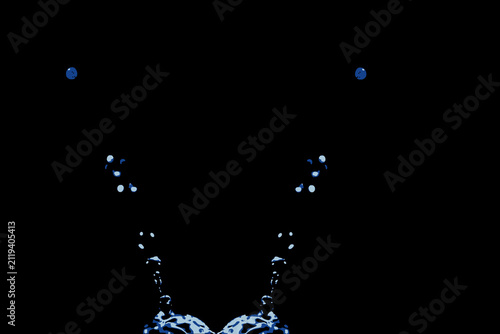 abstract background with outlines of water droplets on a black background