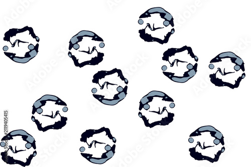 abstract background with outlines of water droplets on a black background
