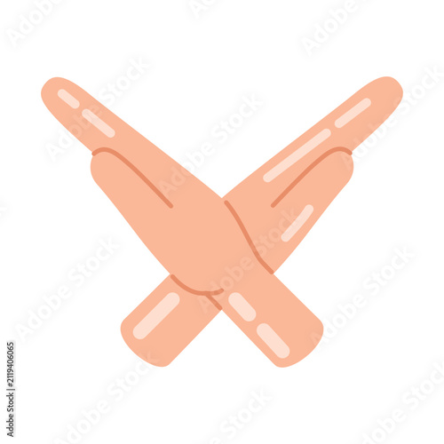 Hand Cross Hand Icon Design