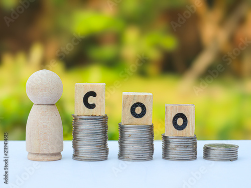 Bild auf Leinwand Chief Operating Officer (COO) business concept represented by wooden alphabet bl