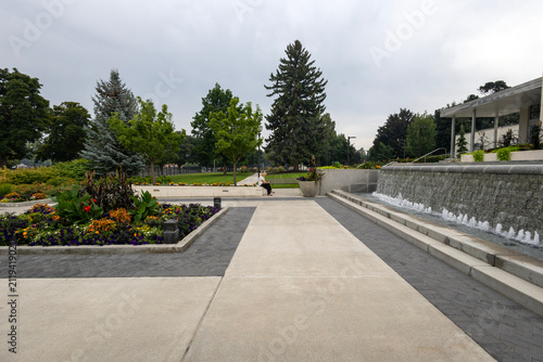 Beautiful exterior view of the Idaho Falls Idaho Temple of The Church of Jesus Christ of Latter-day Saints, featuring its distinctive white spire, elegant architecture, and peaceful grounds 