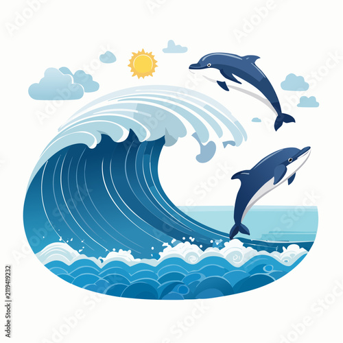 Flat Ocean Storm Vector Art