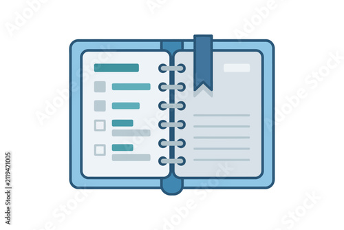 Spiral Notebook Checklist Vector Illustration