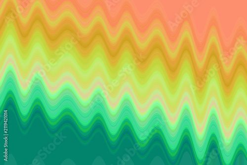 Dynamic abstract wavy pattern featuring a vibrant gradient of orange, yellow, and green hues for contemporary design
