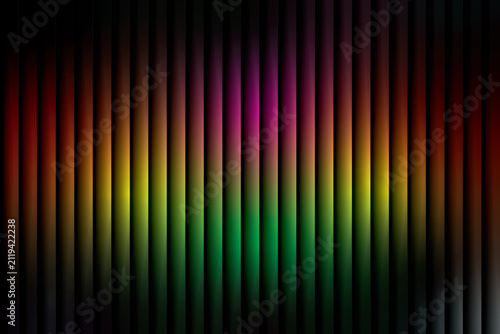 Dynamic sound equalizer bars displaying a colorful gradient spectrum for energetic music visualization or modern tech events