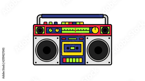 Obraz na płótnie Retro boombox cassette player graphic