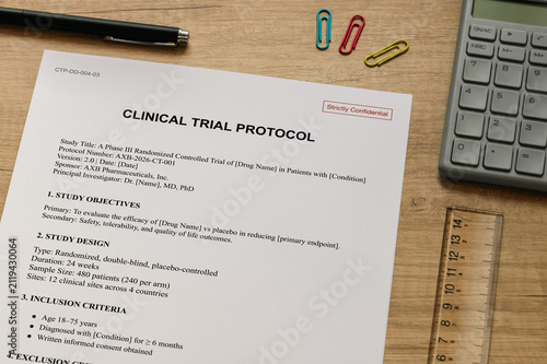 Staged Clinical Trial Protocol Document — Essential eye-catcher for Medical Research Blog Posts