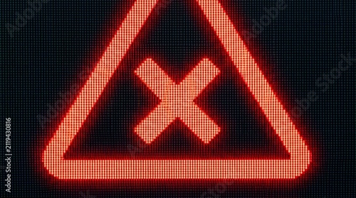 Wristband scan failure alert icon glowing red on a handheld reader screen