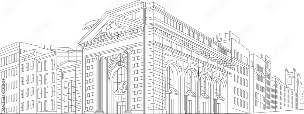 Obraz premium Building Line art vinyl cutting and stencil