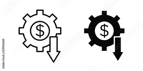 Fotografía Cost optimization icon outline art collection
