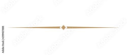 Fotografie Luxury Gold Decorative Text Divider with Diamond Ornament Isolated