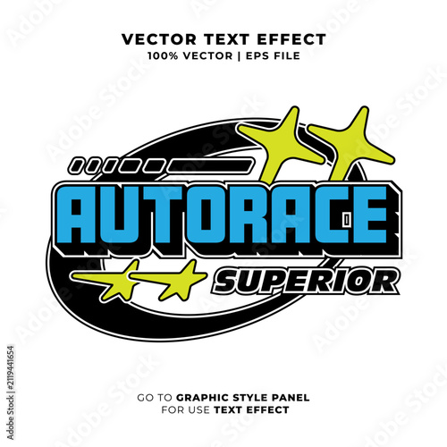 Auto Racing Logo Editable Text Effect for Streetwear Clothing Brand. Design Vector Typography for Auto Decal and Tshirt Streetwear Clothing Y2K Style