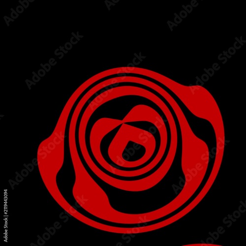 Abstract Red and Black Hypnotic Fluid Motion Graphic Loop
