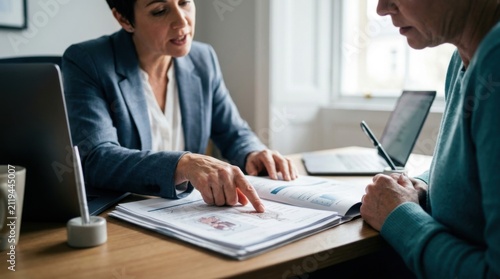 Professional Meeting Discussing Documents In Office Setting