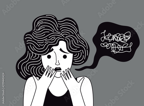 Foto woman with aphasia struggling to speak coherent words
