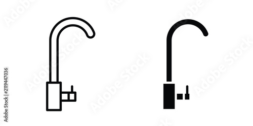 Kitchen tap icon minimal logo collection