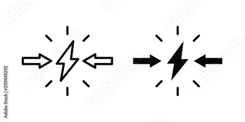 Konstfotografi Conflict icon line art pictograms collection. EPS10