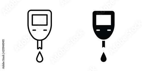 Foto Glucometer icon line art pictograms collection. EPS10