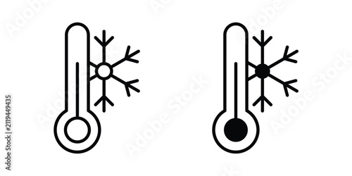Cold icon line art pictograms collection. EPS10