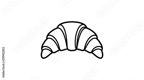 Freshly baked croissant outline illustration