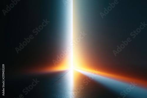 Vertical Spectrum Glow in Dark Abstract Space
