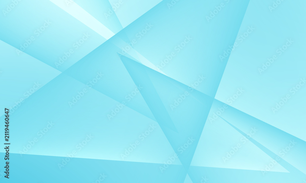 Obraz premium Abstract light blue geometric background with overlapping transparent polygon shapes and glowing gradient lines for modern corporate presentation design