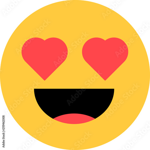 Fotografie Heart Eyes Emoji PNG isolated on transparent background expressing love and admi