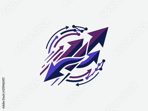 Dynamic Arrows Representing Growth And Progress