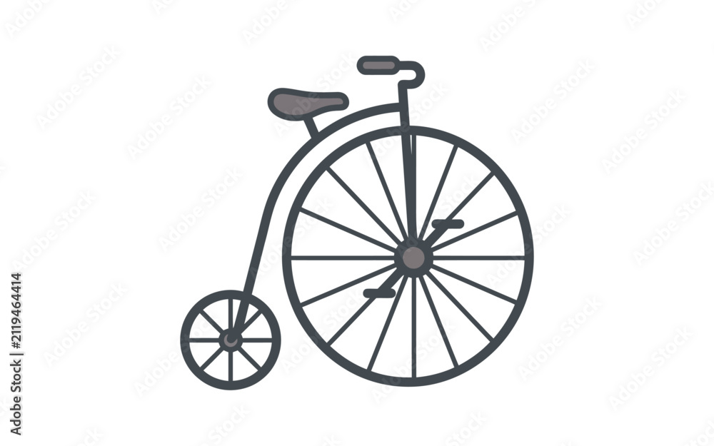 Fototapeta premium Vintage Penny-Farthing Bicycle Vector Illustration