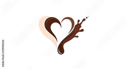 Chocolate Heart Splash Emblem Symbol Liquid Love Richness
