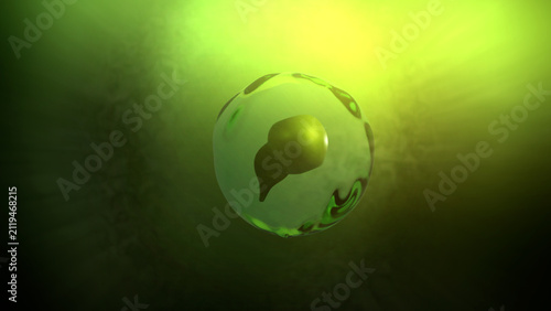 Принти на полотні Cinematic 3D Tadpole Eggs Floating in Pond Lake or Puddle - ALT