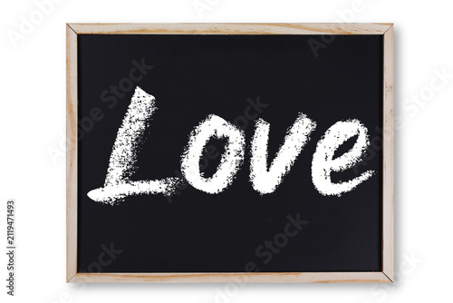 Love word in chalk on chalkboard