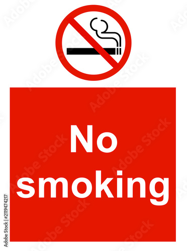 No smoking sign white and red