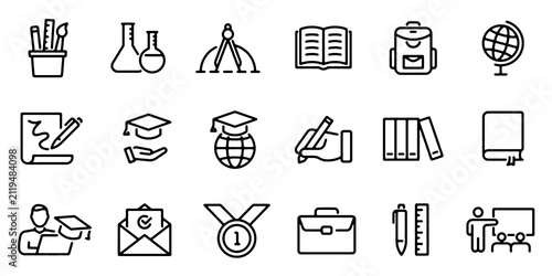 Fotografía Education web icons Set