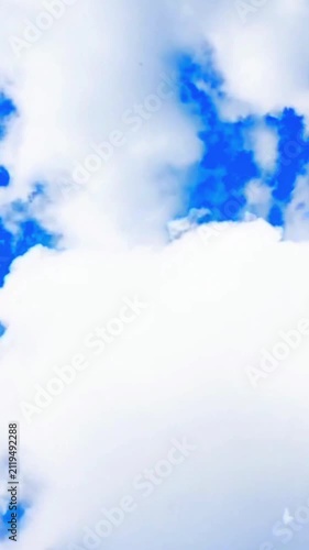 Fast Moving White Clouds in Blue Sky Timelapse Background