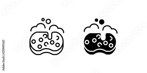Bild auf Leinwand Soapy Cleaning Sponge dual style icon set