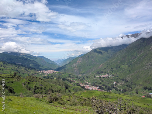 Canvas Print Traditional Andean town of Canta surrounded by mountains and natural landscapes
