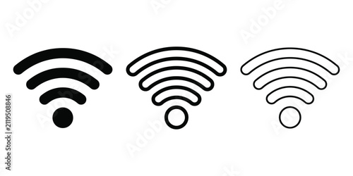 WiFi icon silhouette vector outline and line art