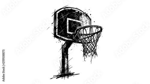 Hand Drawn Basketball Hoop Sketch