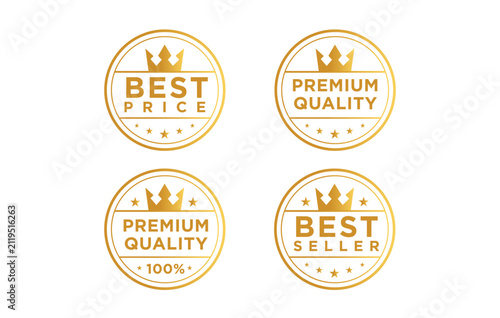 Premium best quality badges with gold crown collection design